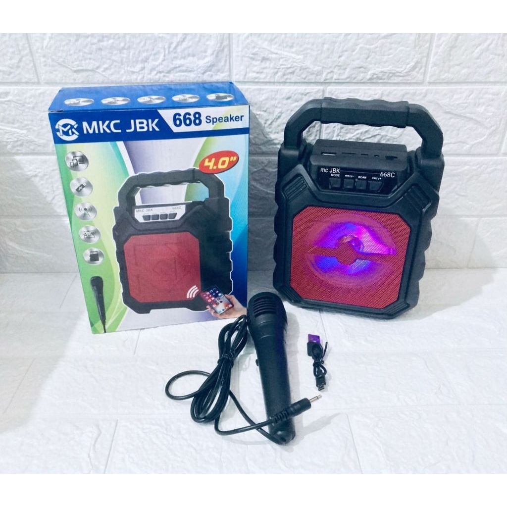 Speaker spiker wireless bluetooth karaoke JBK 668 portable plus mic
