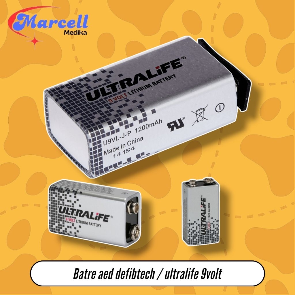 BATTERY AED DEFIBTECH LIFELINE / BATERAI AED DEFIBTECH LIFELINE ULTRALIFE 9VOLT