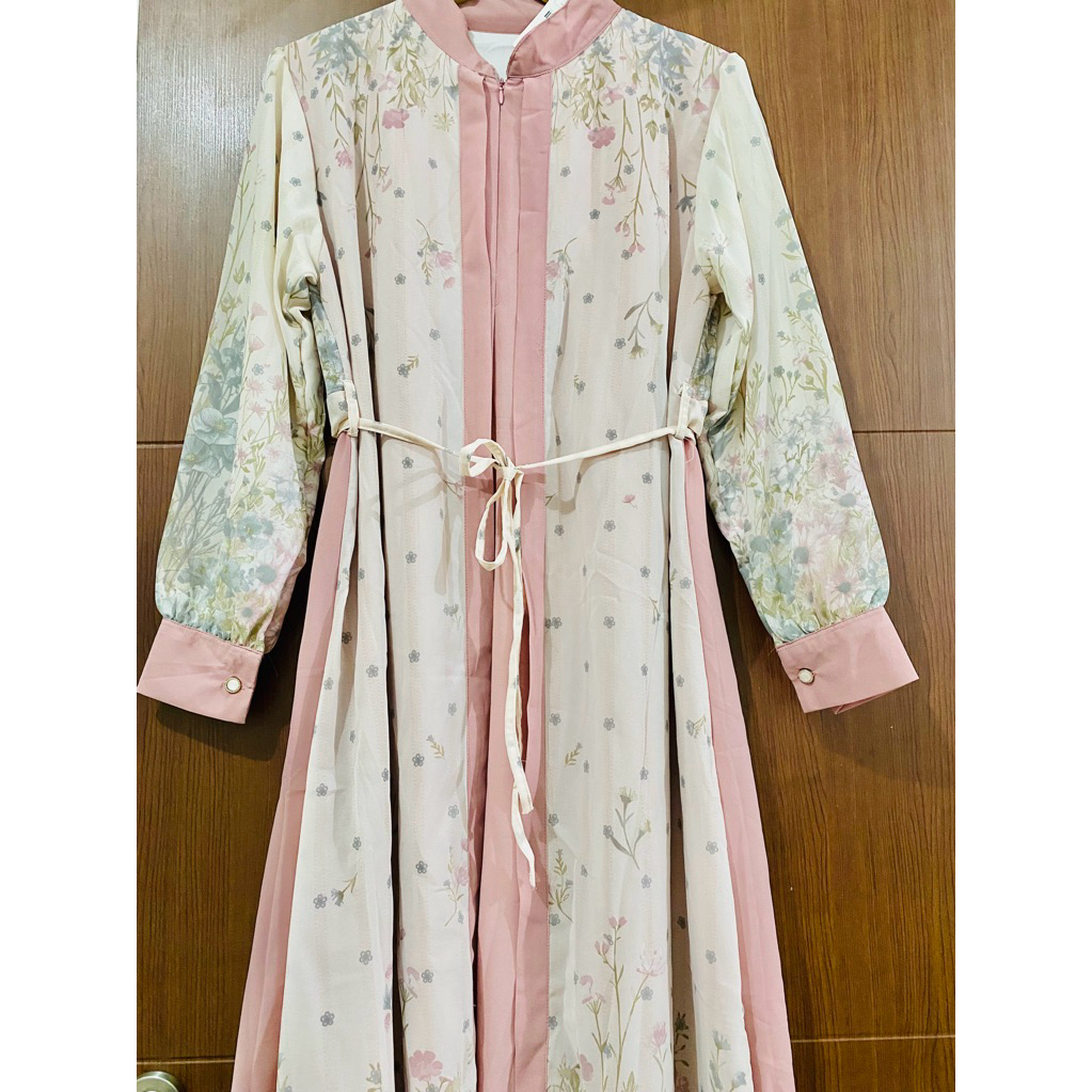 Dress Wanita Terbaru Ceruty 2 Layer Motif Bunga | bahan Flowy