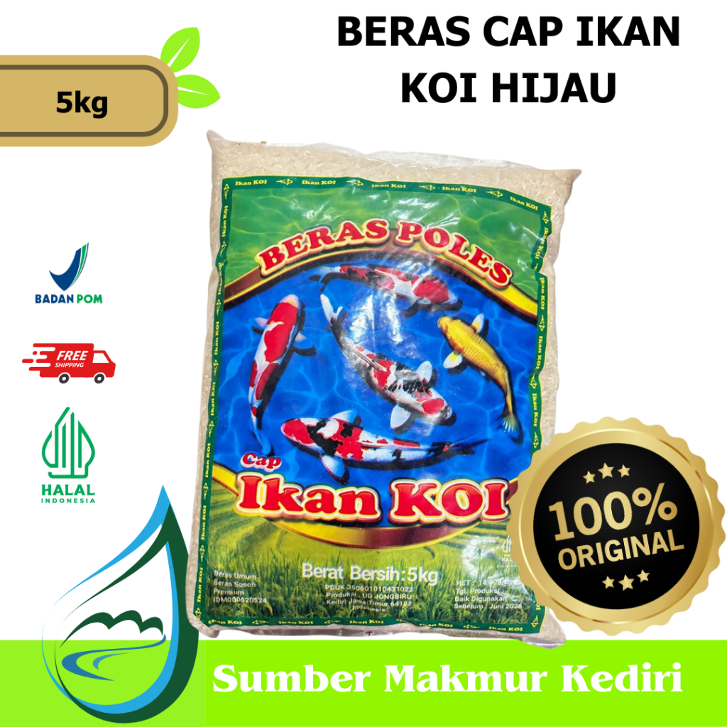 Beras Koi 5kg Cap Ikan Koi Hijau