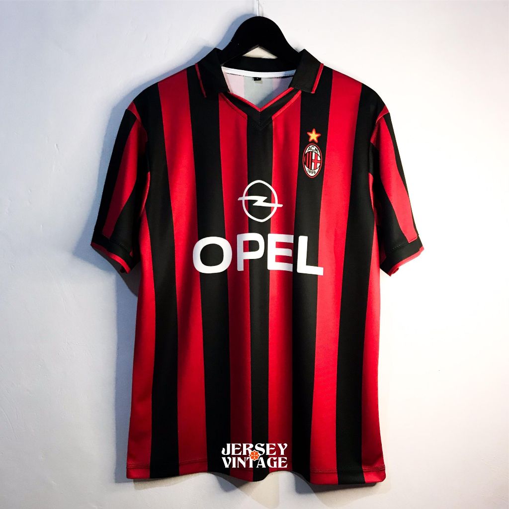 Jersey AC M1L*N0 1997 Home | Home Lengan Pendek | Jersey AC Milan Vintage Retro | Jersey Bisa COD