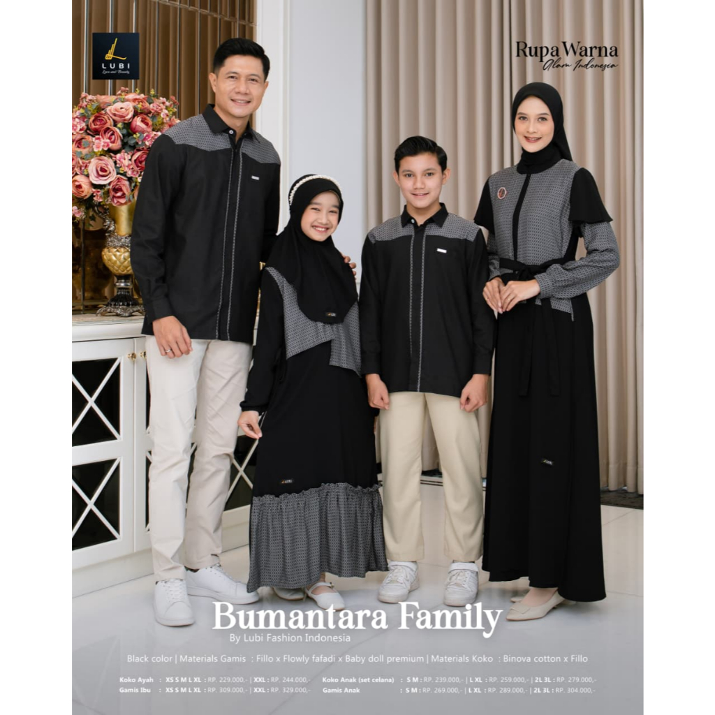 READY SARIMBIT LUBI 2026 BUMANTARA BLACK FASHION BAJU BUSANA MUSLIM WANITA BUSUI IBU KOKO AYAH LENGA