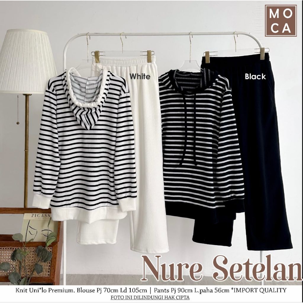 Nure Set Setelan Oneset Jumbo Allsize Premium Knit Uniqlo Original Ori Moca Berlabel