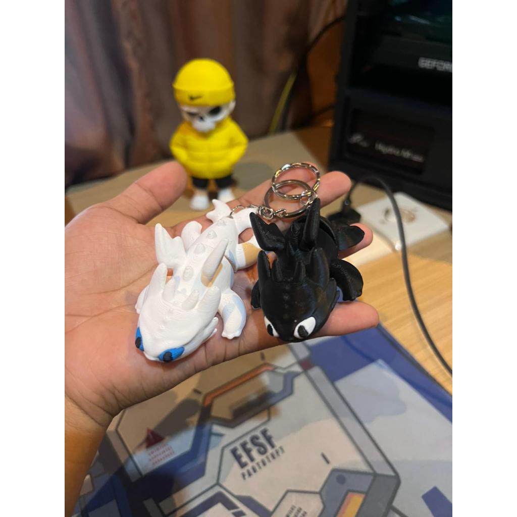 Keychain Toothles light fury Gantungan kunci couple Tootgless light fury