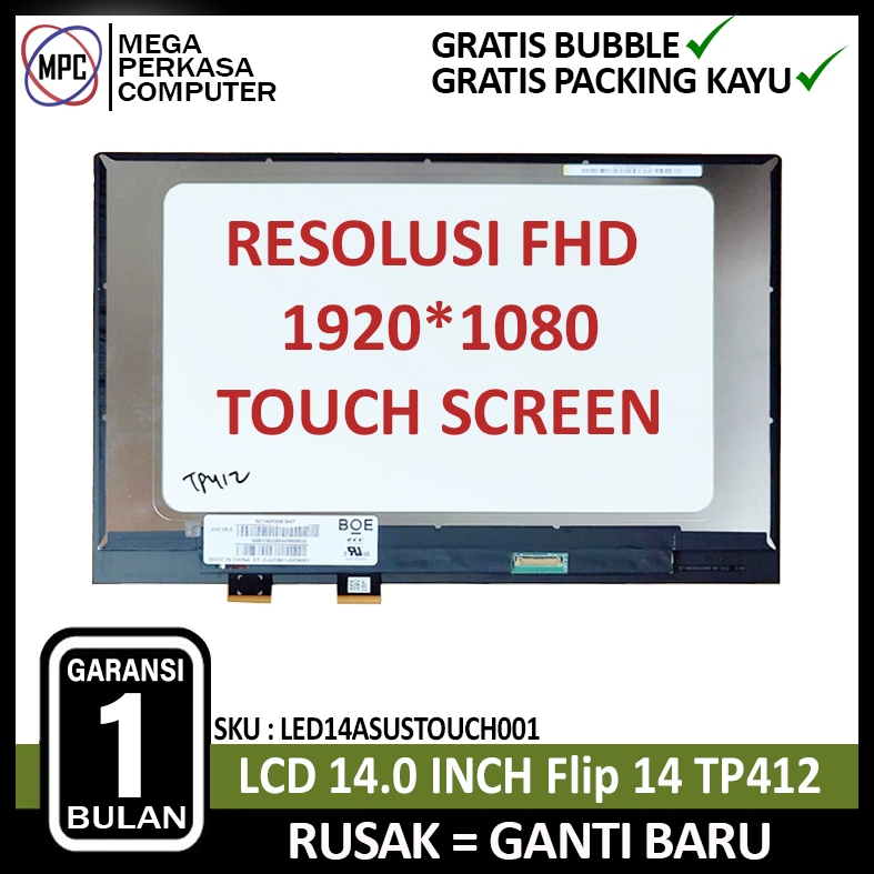 LCD LED Laptop Asus VivoBook Flip 14 TP412 TP412U TP412UA TouchScreen