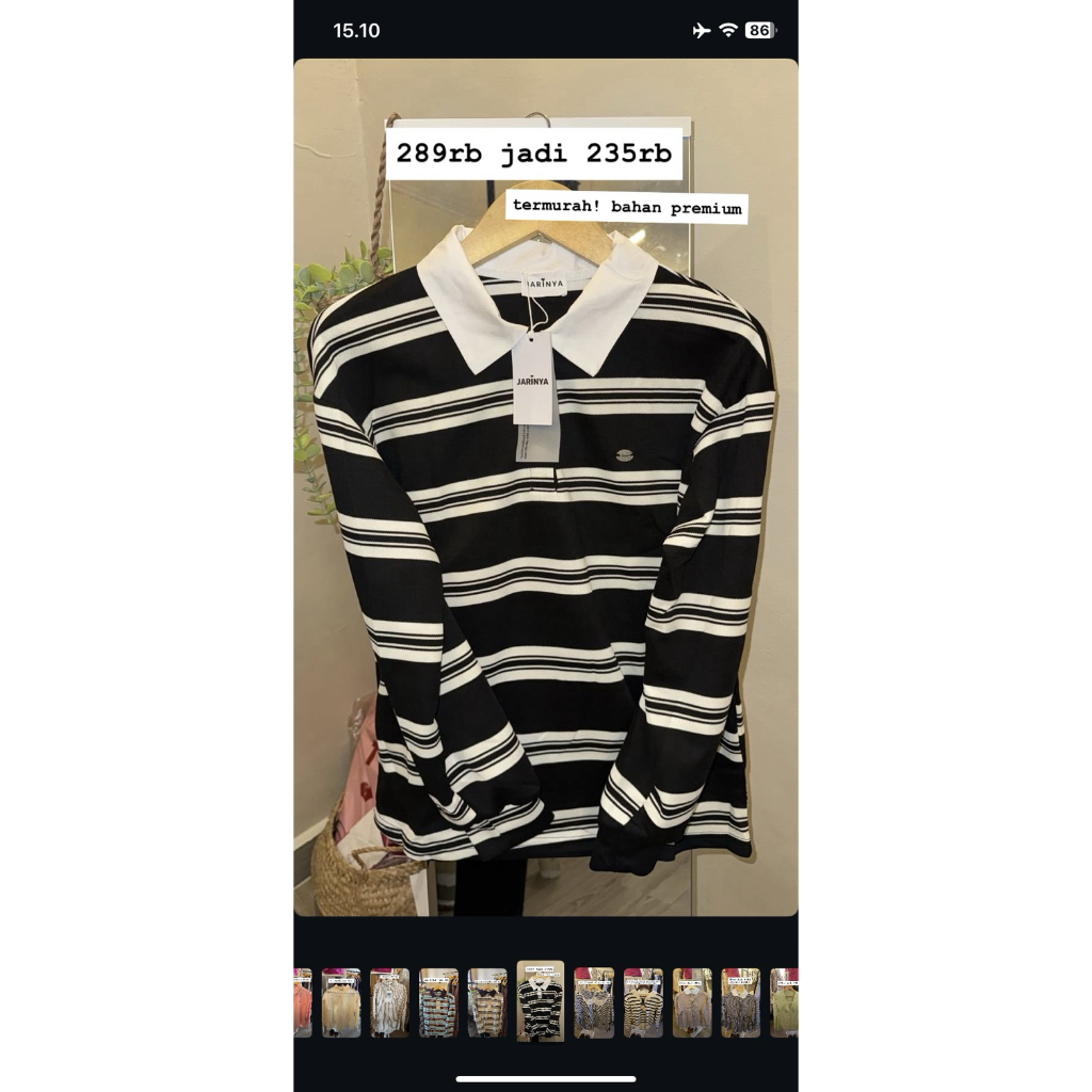 Kaos Polo Salur kerah belang
