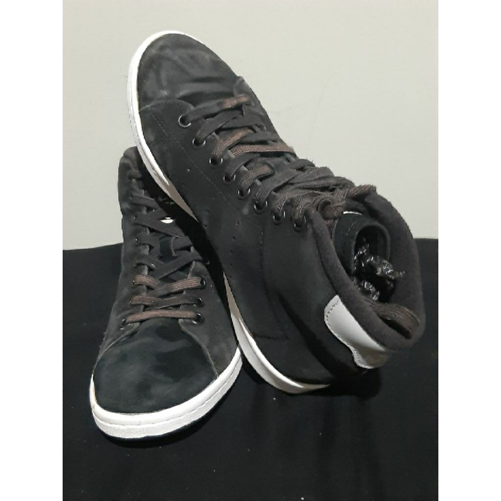 sneaker, sepatu Adidas Stansmith high rare warna hitam bahan suede size 38 insole 23.5 - 24 cm prelo