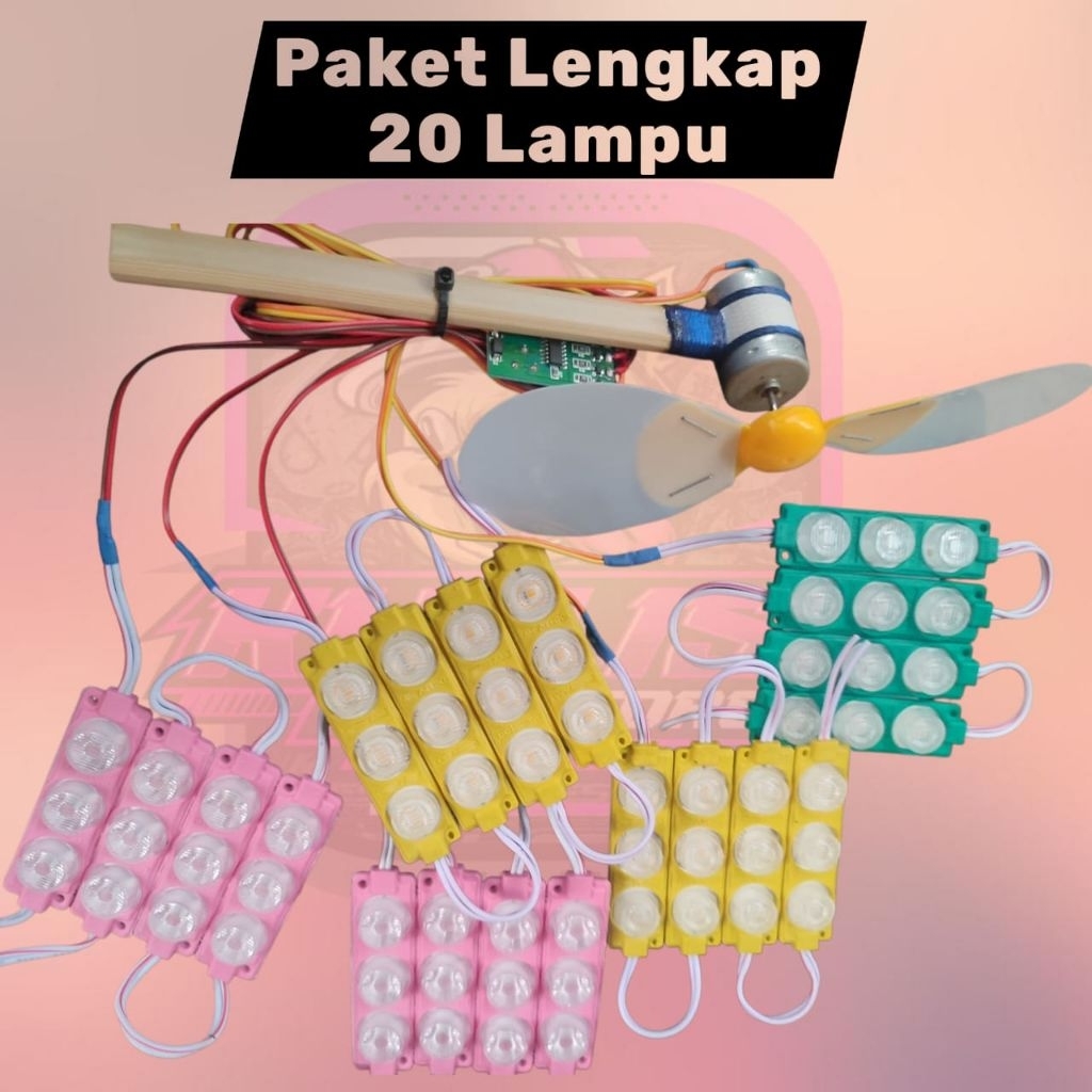 Paket Lengkap dinamo layangan 20 lampu Siap Pakai