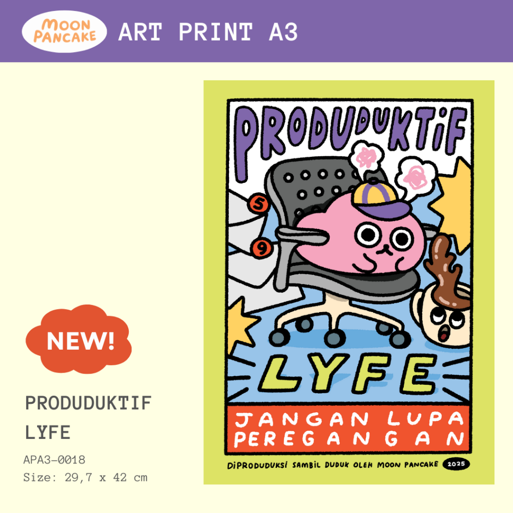 Moon Pancake Poster Art Print A3 - Produduktif Lyfe