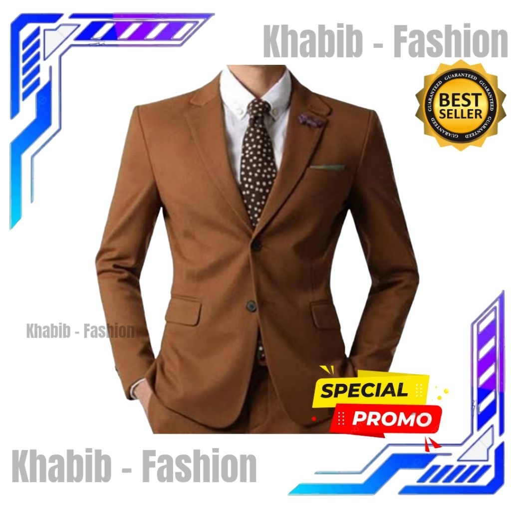 JAS FORMAL / JAS RESMI / JAS NIKAH / JAS ALMAMATER / JAS WISUDA / JAS BLAZER PRIA WARNA COKLAT TUA