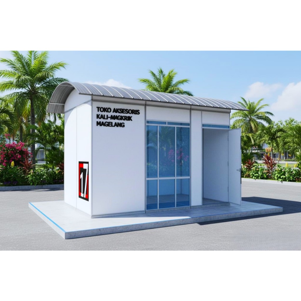 rumah kontainer panel toko mini warung 250 cm x 381 cm = 3 block