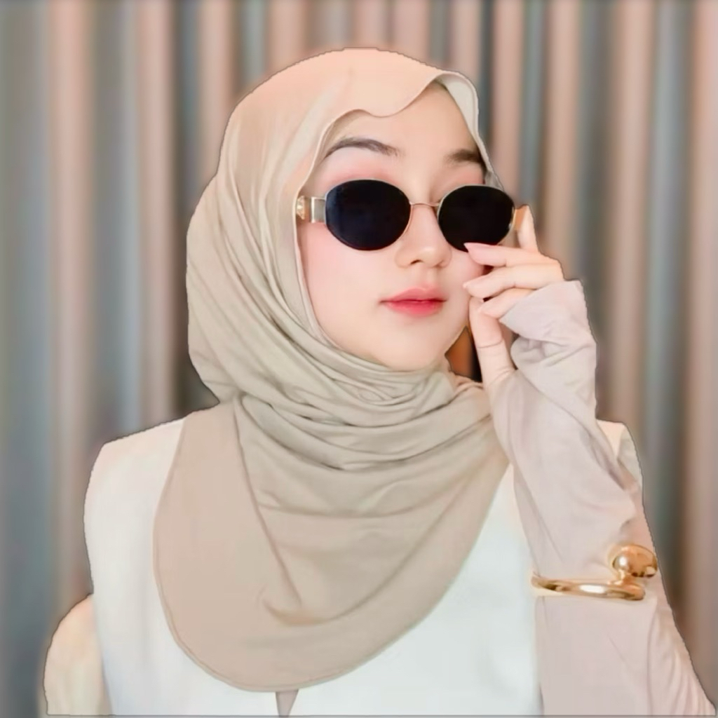 HIJAB INSTAN BERGO HUMA BAHAN JERSEY COOLTECH MELEYOT PASHMINA TOP BISA EMPAT MODEL // KERUDUNG MUSL