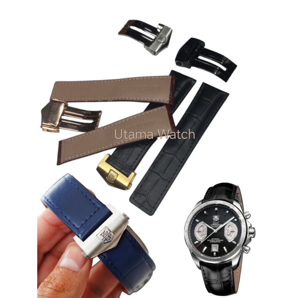 Tali Jam Tangan  Tag Heuer Strap Jam Tag Heuer Kulit Ful Set