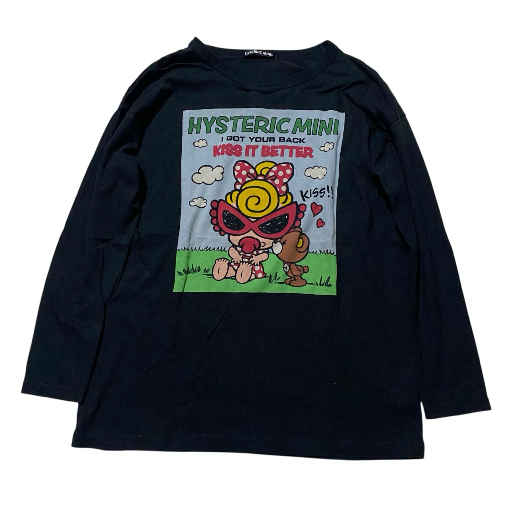 Hysteric glamour mini kiss it better black LS tee