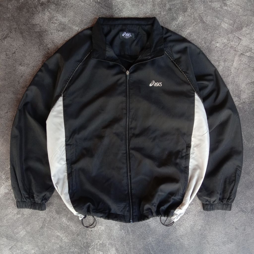 windbreaker jacket Asics Colourblock simpel logo original, jaket Sports Asics original produk