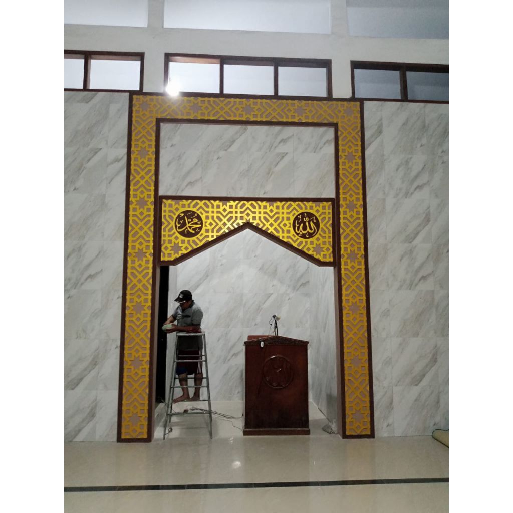 desain mihrab islami untuk masjid minimalis modern