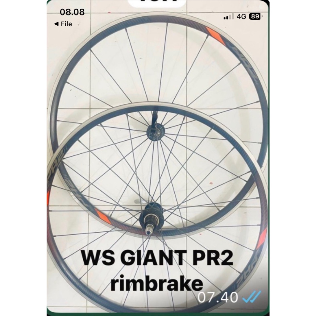WS giant PR2 rimbrake 16H/24H 700c support tubeless kondisi second