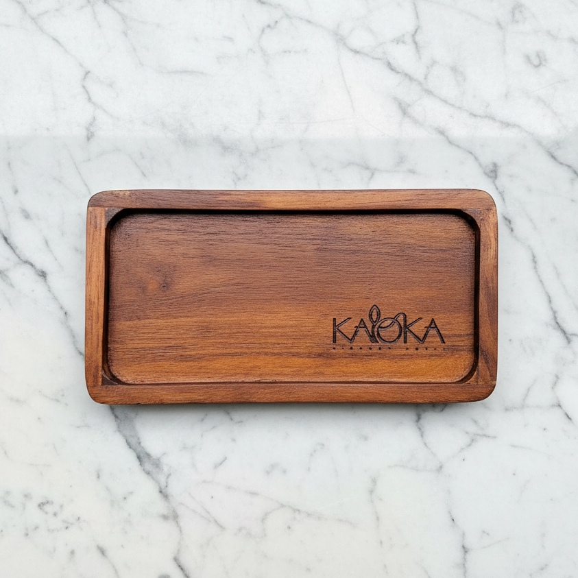 Nampan Kayu Jati Natural – Tray Kayu Cafe & Restoran – Free Ukir Logo Custom Rustic Minimalis