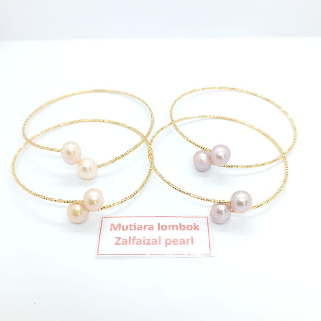 gelang keroncongan mutiara air tawar asli lombok (harga isi 4 biji