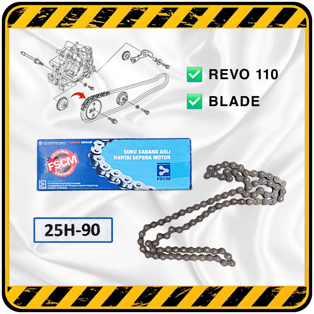 ASTRA FSCM >> Rantai Kamprat / Keteng 25H-90L / 25H - 90 L Honda Blade |  Revo 110