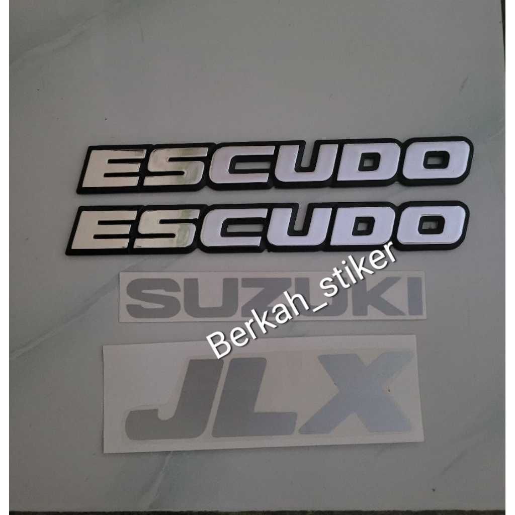 emblem tulisan timbul escudo/stiker suzuki/JLX/ emblem  set dengan stiker suzuki/JLX/emblem escudo