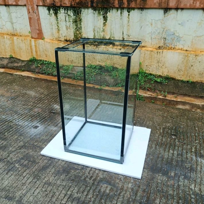 Aquarium 30x30x50 lem silen hitam