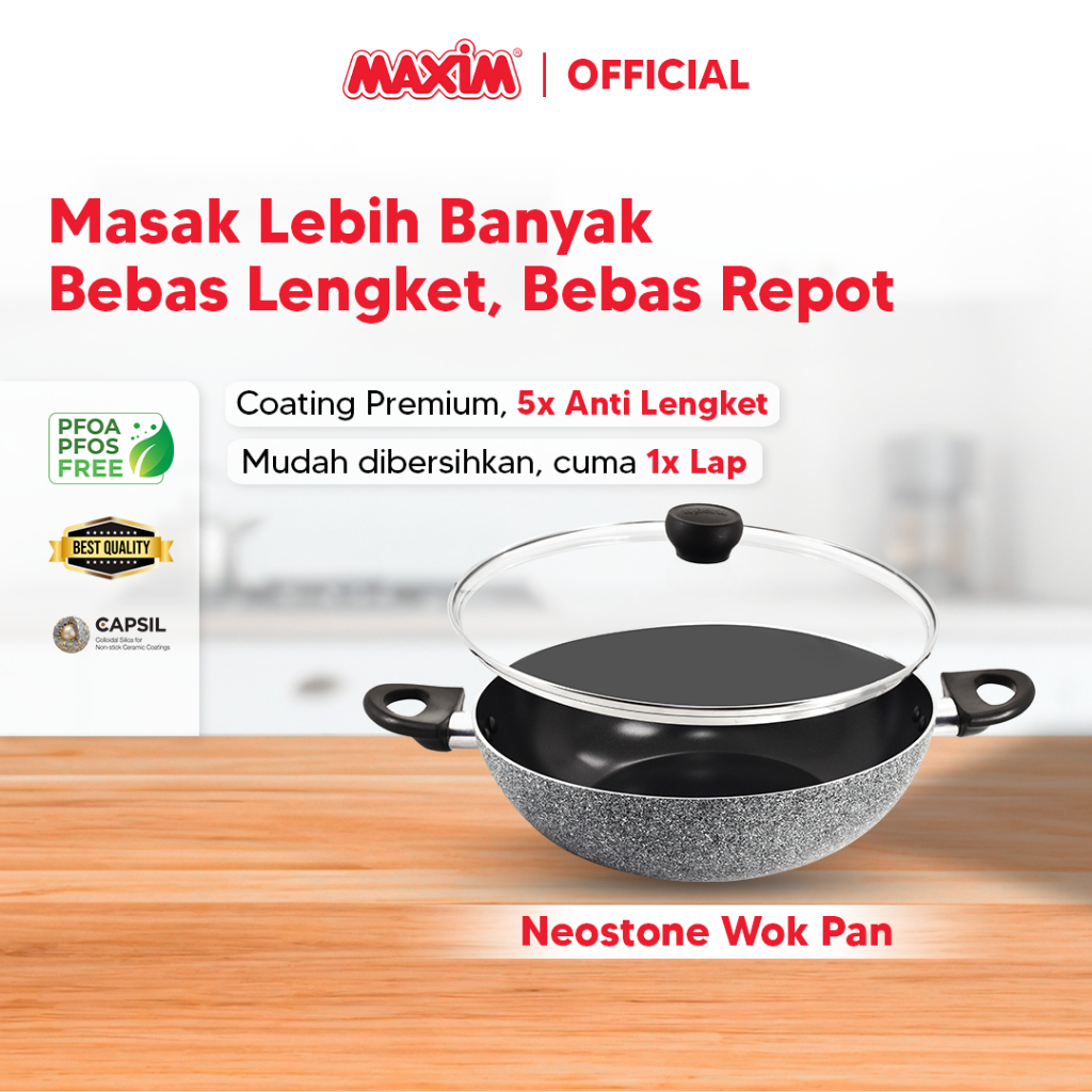 Maxim Neostone Wajan Ceramic Anti Lengket 30cm Wok