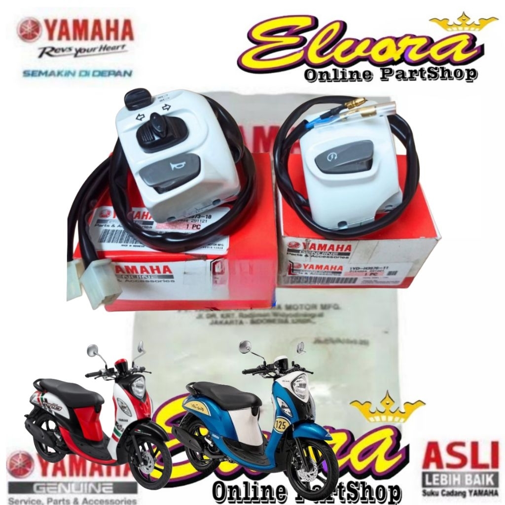 Holder saklar kanan kiri yamaha Fino Fi 115 Fino 125 Original Putih