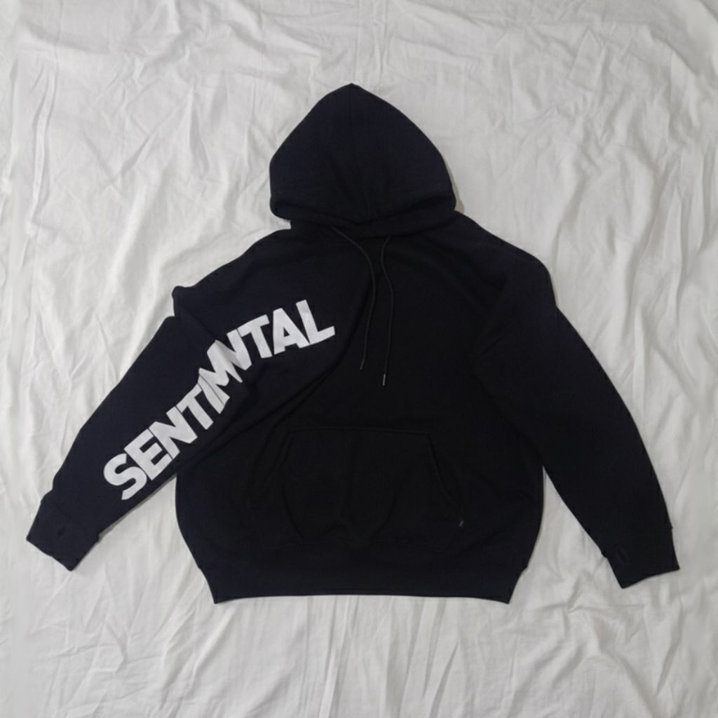 (PRELOVED) : HOODIE 'CROSS' - SUPER SENTIMENTAL SECRET THEORY - MINUS AGLET HILANG SEBELAH - XL