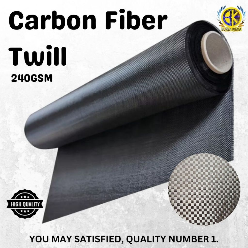 Carbon Fiber 240GSM Fabric High Quality / Karbon Fiber Serat Karbon 240GSM Ringan