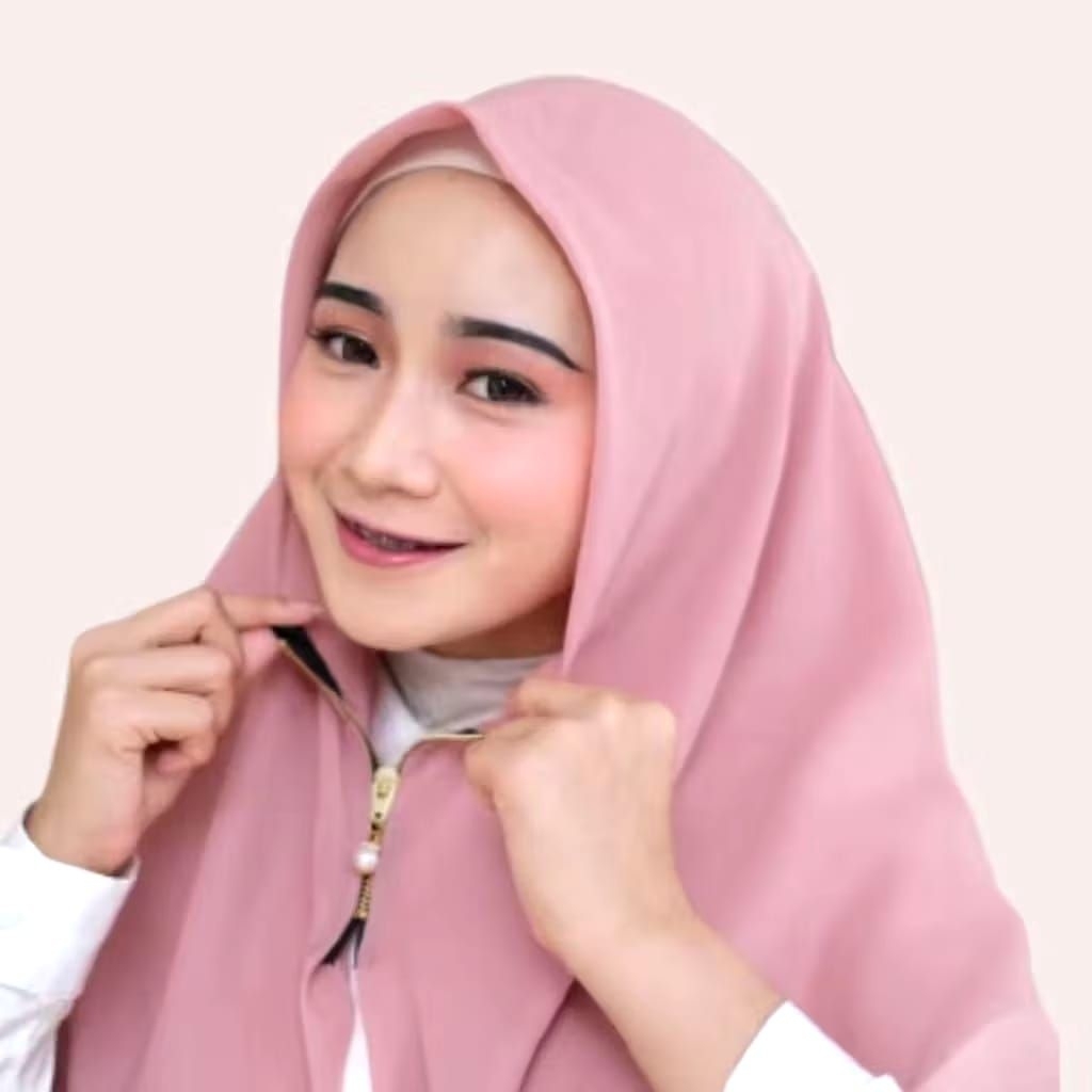 Hijab Zipper PREMIUM Polos Resleting Bella square termurah
