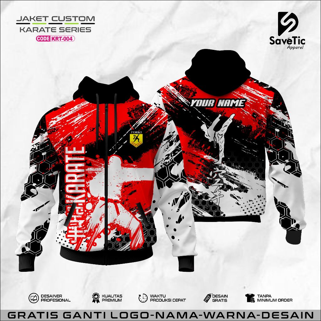 Jaket Karate Full Printing Sublim Custom/Jaket Karate Indonesia/Jaket Motif Karate/Hoodie/Tracktop/B