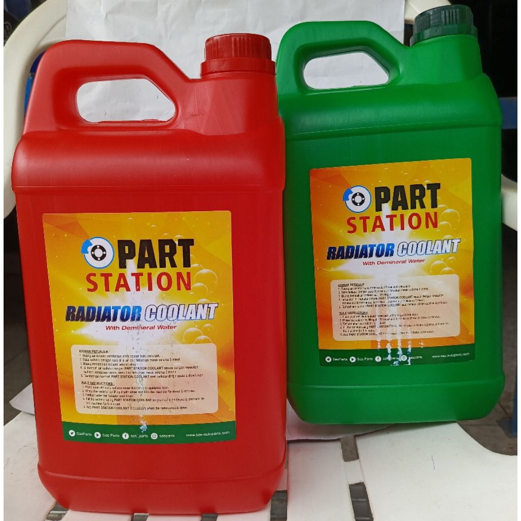 Air Coolant Radiator 5 Liter - sertifikasi ISO untuh semua mobil warna HIJAU dan MERAH