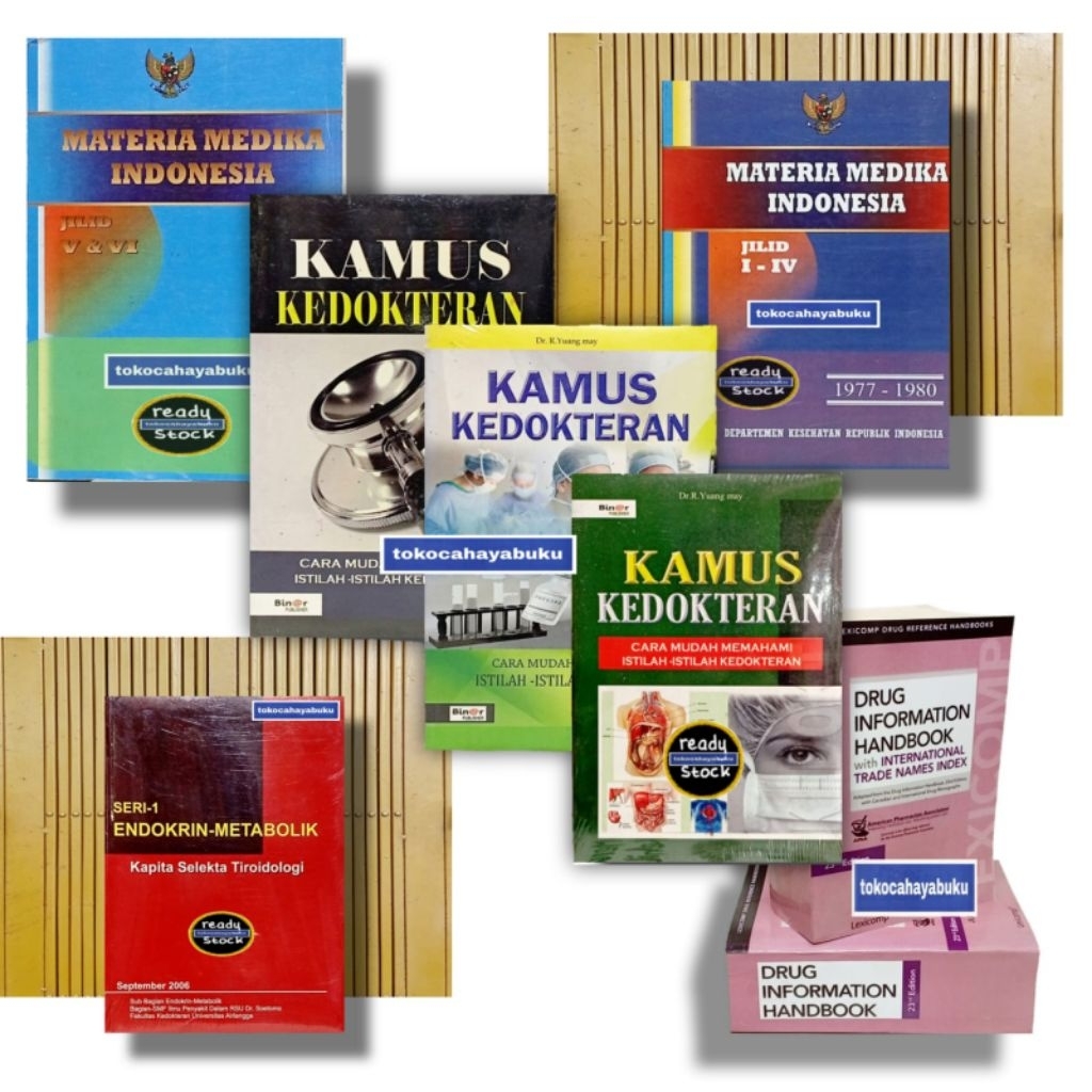 BEBAS PILIH, DIH JILID 1 & 2 , 1 SET (MMI)  MATERIA MEDIKA INDONESIA, KAMUS KEDOKTERAN, ENDOKRIN-MET