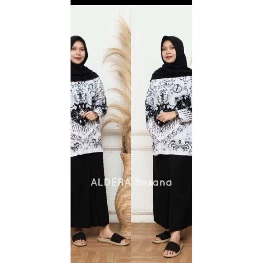 baju atasan pgri bahan batik kusuma bangsa