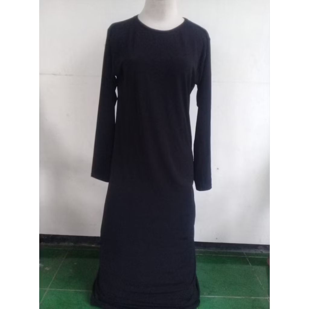Gamis muslimah warna hitam jumbo