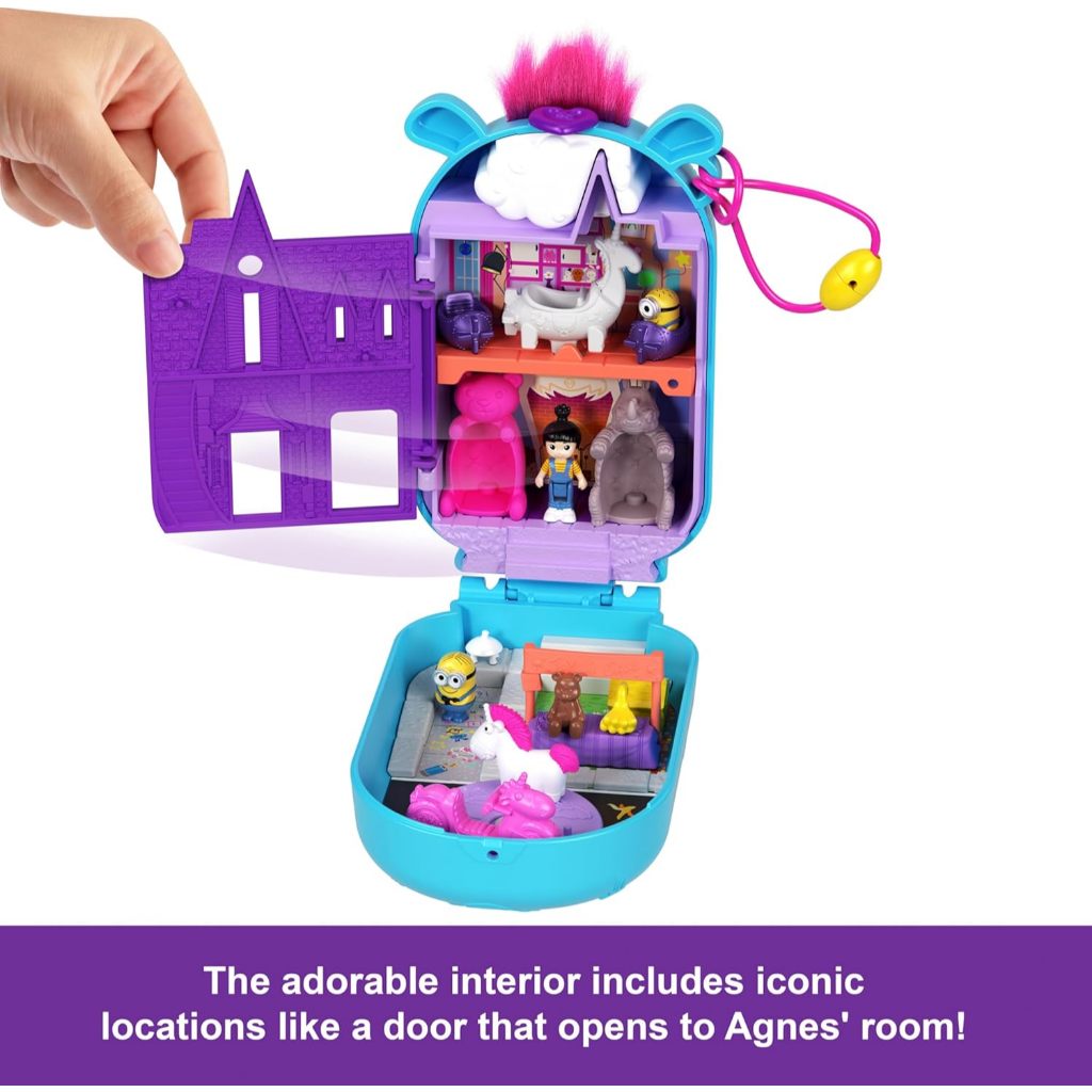 Gift For Kids Polly Pocket & Minions Playset With 1 Doll 2 Minions Figures & Fluffy The Unicorn Toy