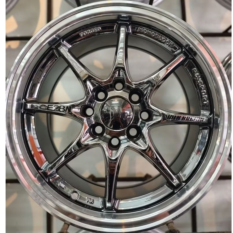 Velg Ring 15 CE28 Black Vacuum Chrome PCD 4x100 & 4x114,3 untuk Jazz, Yaris, Avanza