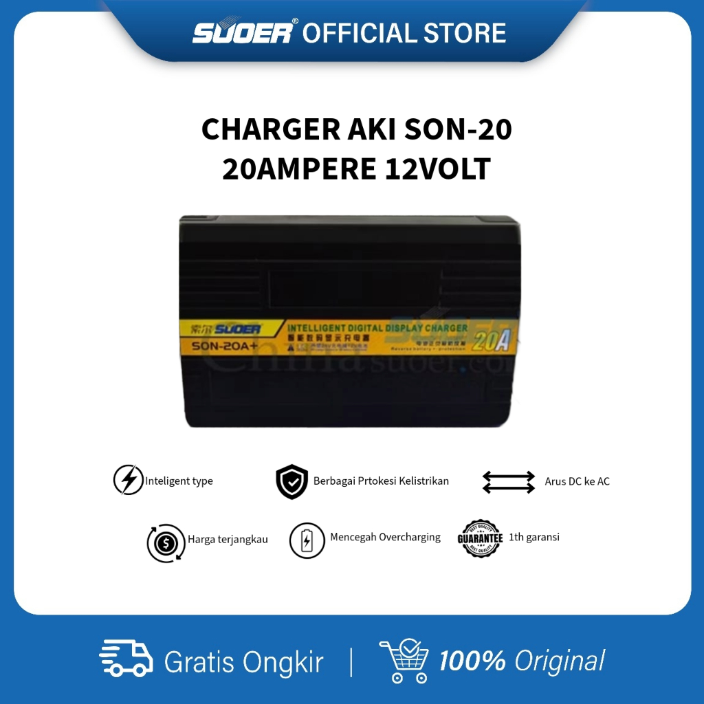 SUOER CHARGER AKI 12V SON-20A (BODY PLASTIK)