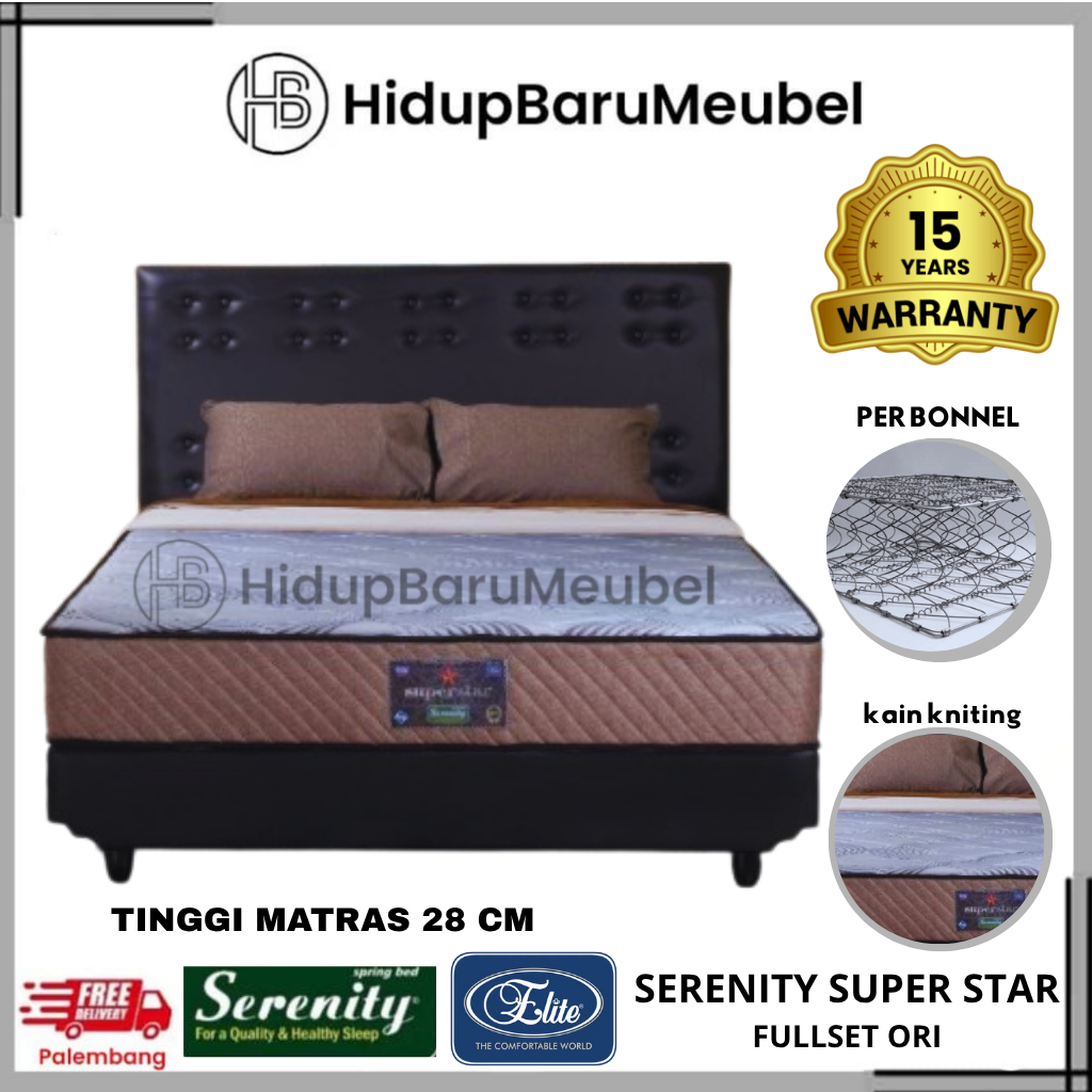 Spring bed  Serenity Elite springbed matras / kasur Grand Superstar Full Set Ori / tempat tidur GS p