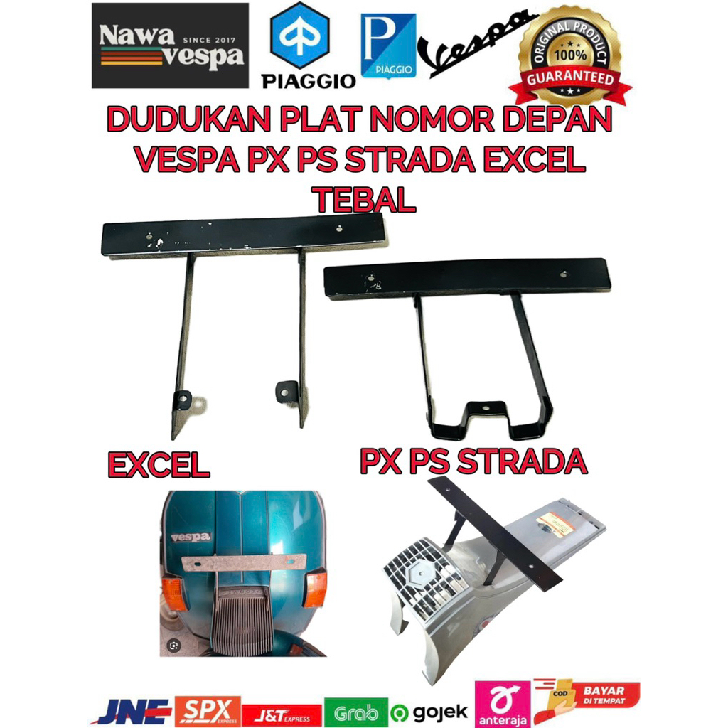Dudukan plat nomor depan vespa excel exclusive px ps replika dm