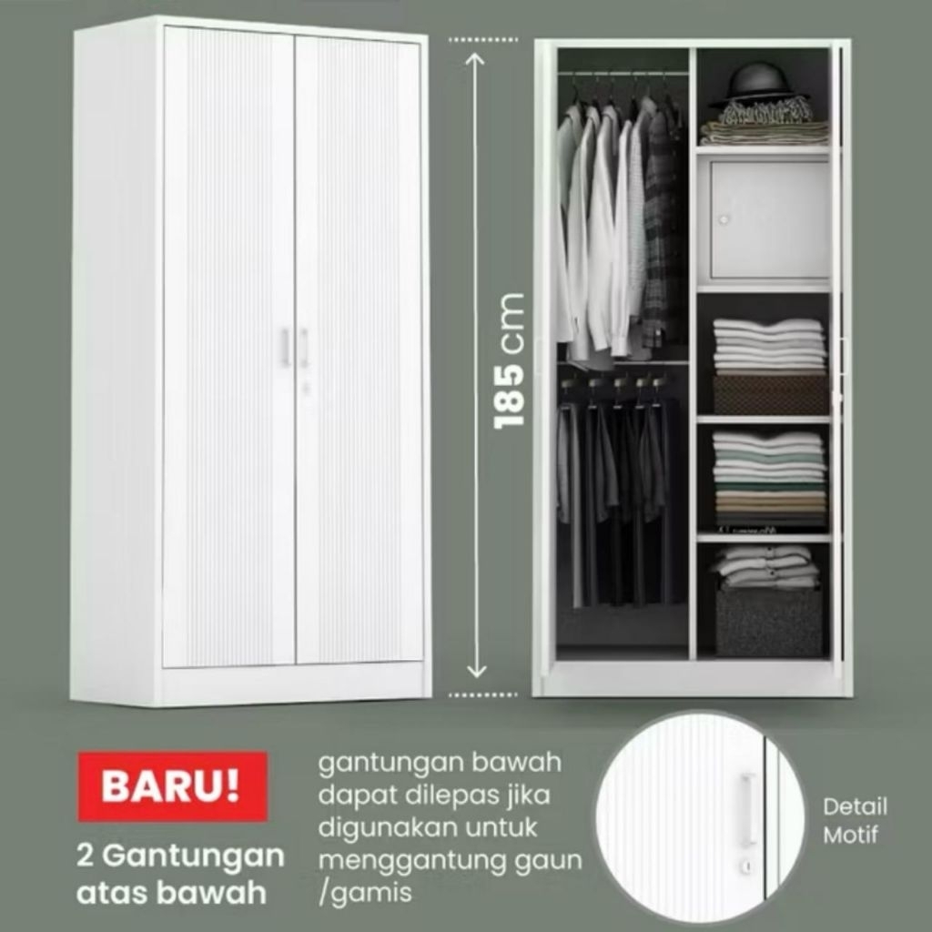lemari baju besi 2 pintu lemari pakaian besi 2 pintu linio