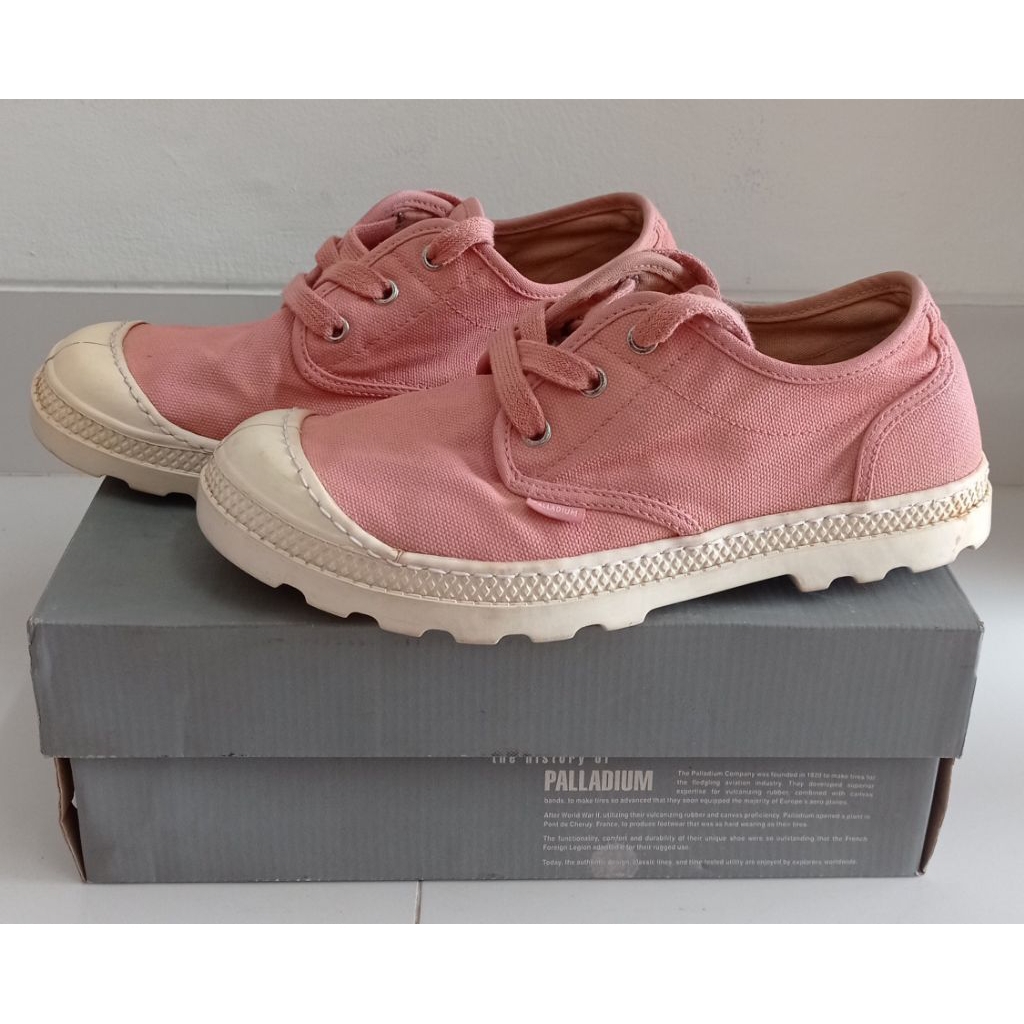 Sepatu Casual Sepatu Kets PALLADIUM Canvas Pink Low Sz 38 (Original+Box)