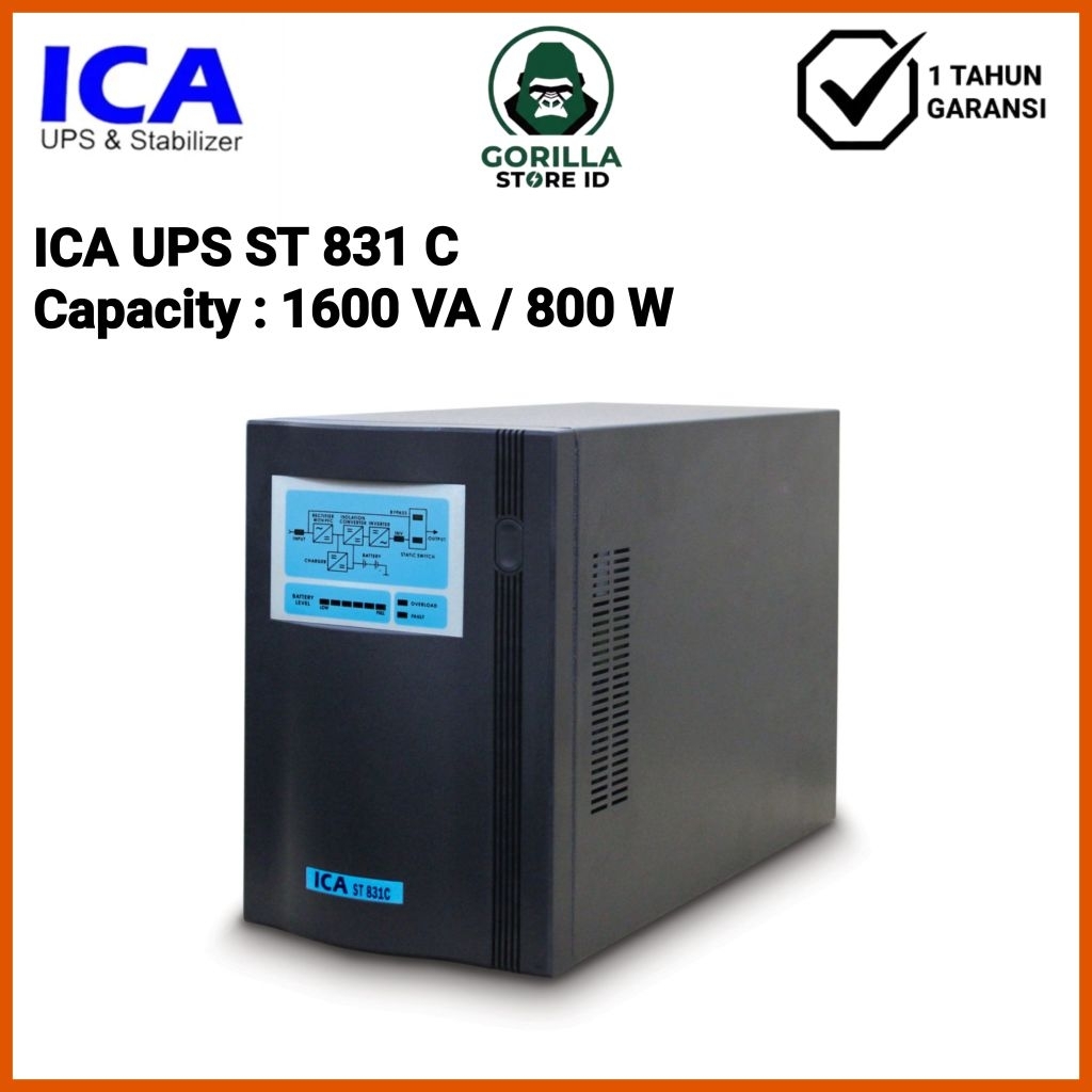 UPS ICA ST831C Capacity 1600VA 800W