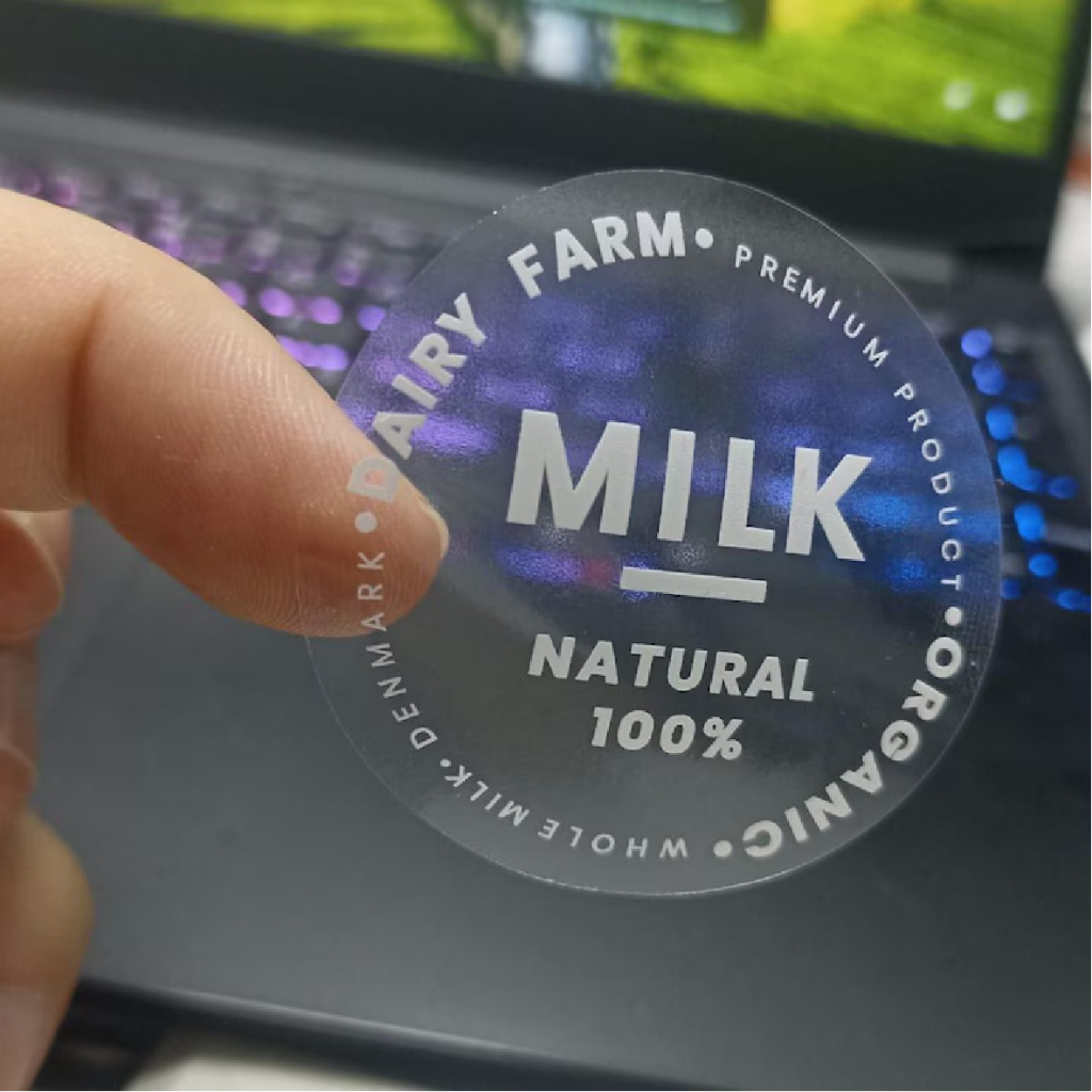 [ UV INK ] Stiker Transparan Putih Khusus — Premium White UV Ink Printing Custom