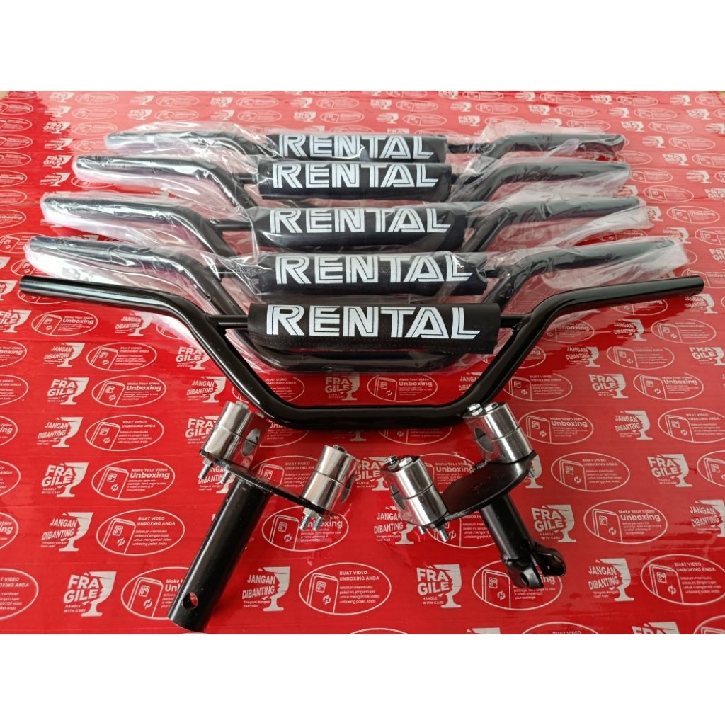 PAKET HEMAT stang renthal motor custom model trail dan dudukan adaptor untuk semua jenis motor Honda