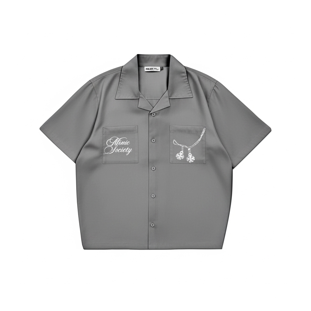 Mnst Shirt | Kemeja Pendek | Boxy | Smoke | Khufra