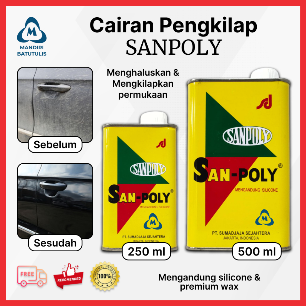 Cairan Pengkilap Logam SANPOLY - Pengkilap Mobil Motor Sanpoly 250gram 500gram