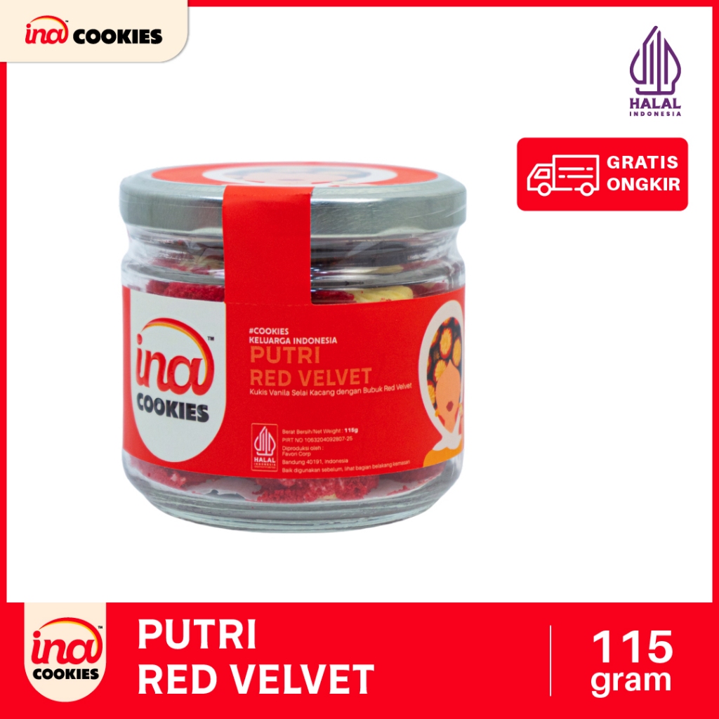 Ina Cookies Gold Toples Kue Kering Putri Red Velvet JAR