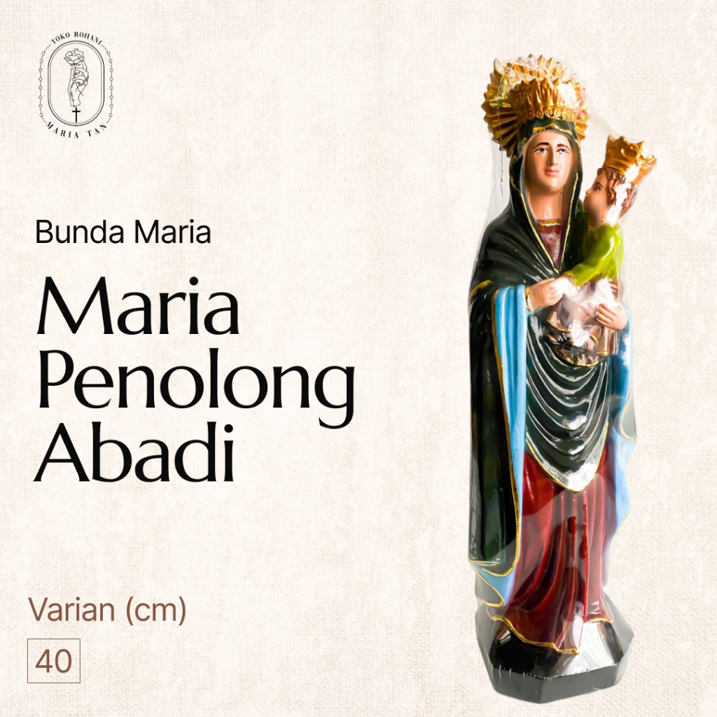 Patung Bunda Maria Penolong Abadi 40cm - Patung Katolik - Patung Rohani - Bunda Maria